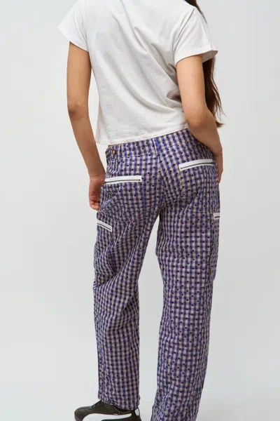 Danielle Guizio Ny Adrian Gingham Pant In Blue