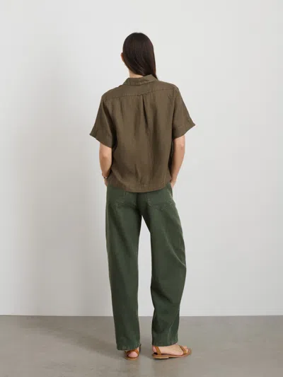 Alex Mill Maddie Shirt In Linen In Deep Moss