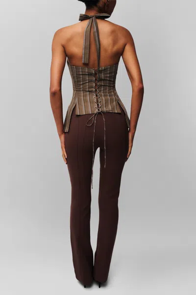Danielle Guizio Ny Aurora Trouser In Brown