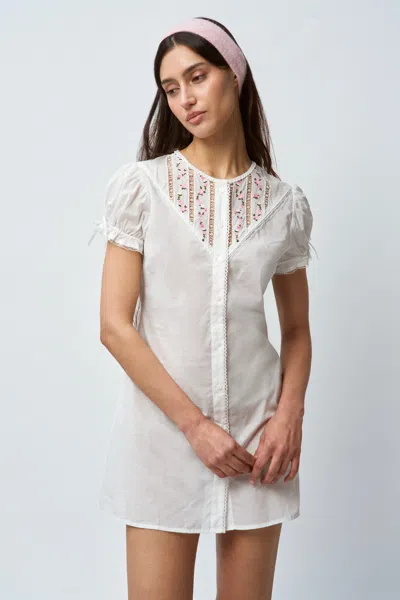 Danielle Guizio Ny Bina Lace Babydoll Dress In White