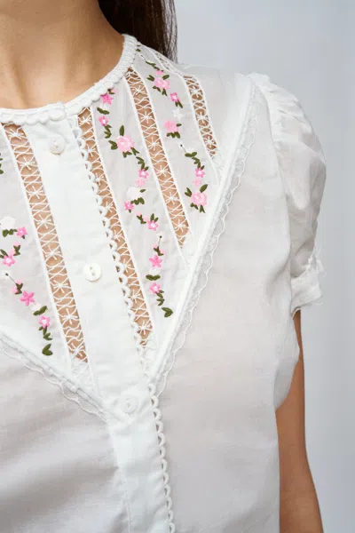 Danielle Guizio Ny Bina Lace Babydoll Dress In White