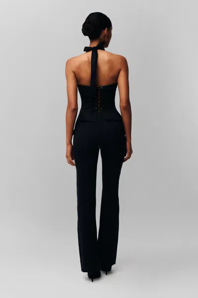 Danielle Guizio Ny Carine Halter Top In Black