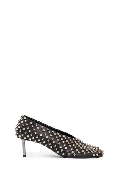 Jil Sander 50 Studded Leather Pumps In Black