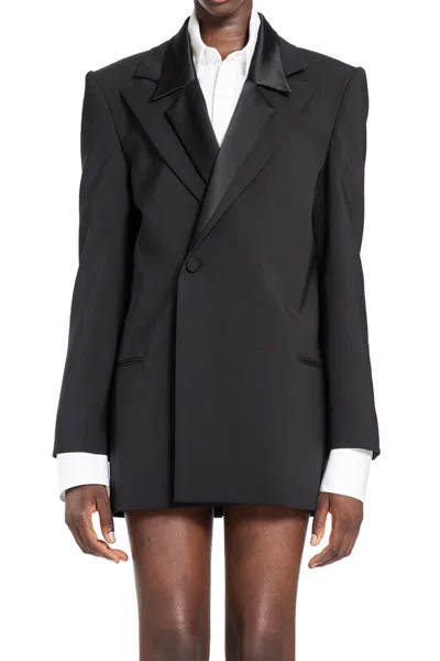 Ssheena Satin-lapel Blazer In Black