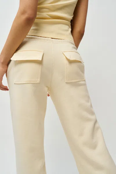 Danielle Guizio Ny Drawstring Fleece Pant In Honey Butter