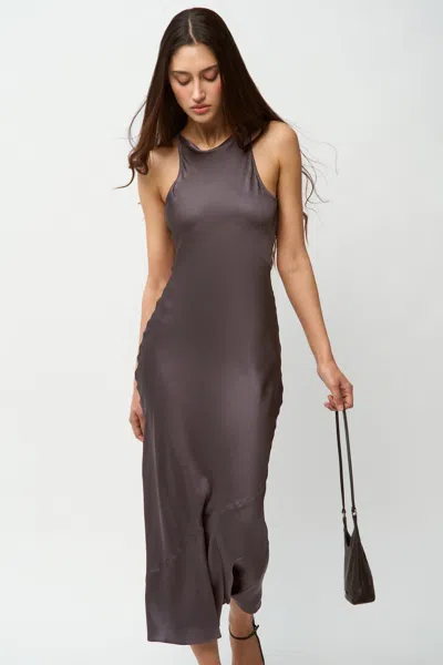Danielle Guizio Ny Lina Midi Dress In Smoke Grey