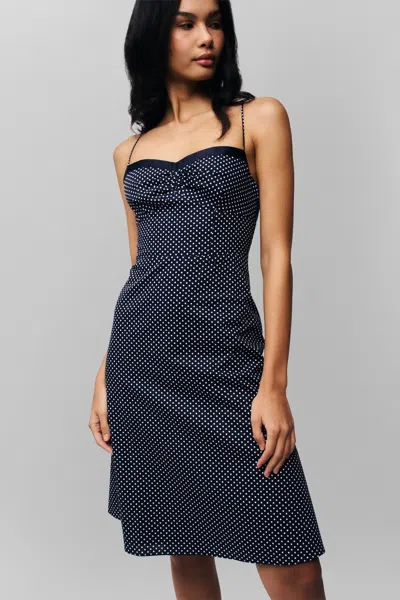 Danielle Guizio Ny Margaux Midi Dress In Navy