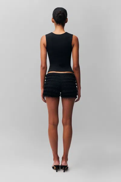 Danielle Guizio Ny Ruffle Hot Short In Black