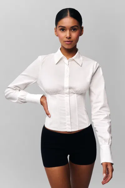 Danielle Guizio Ny Tailored Corset Long Sleeve In White