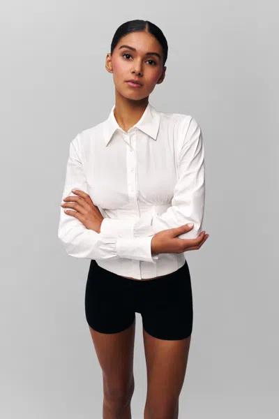 Danielle Guizio Ny Tailored Corset Long Sleeve In White