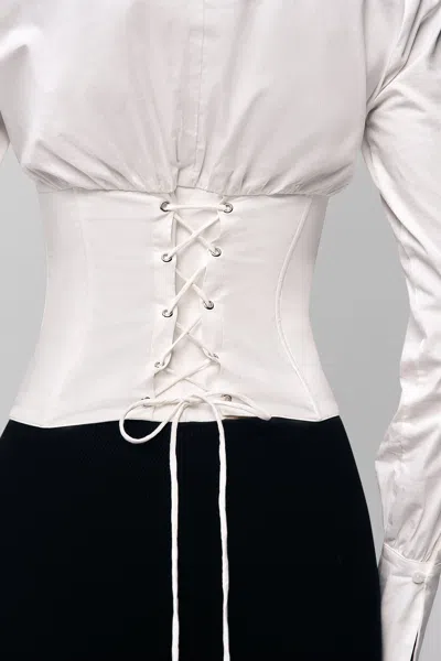 Danielle Guizio Ny Tailored Corset Long Sleeve In White