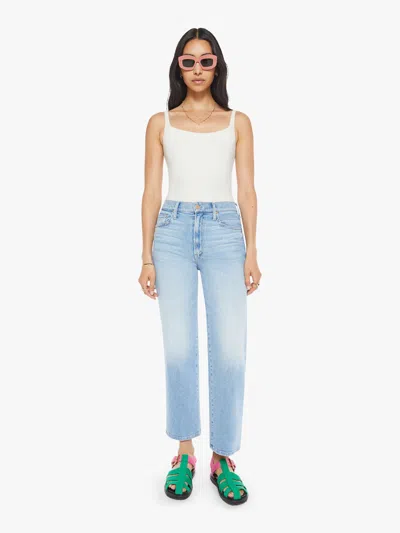 Mother The Lil Rambler Zip Flood Jeans In Out Of The Blue In Multi