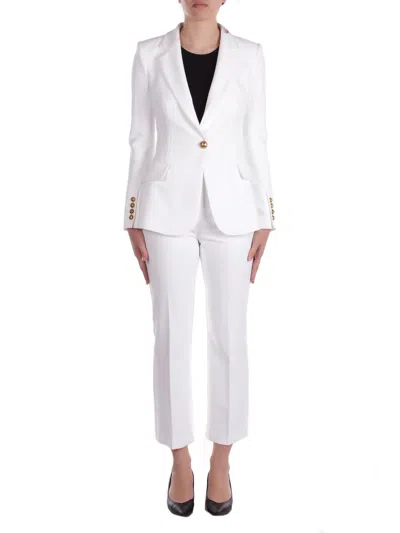 Elisabetta Franchi Crepe Blazer In White