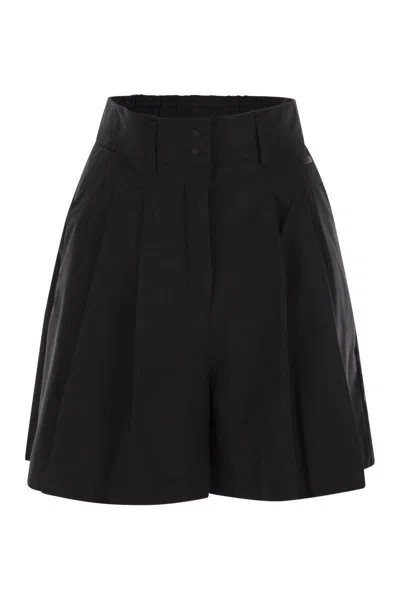 Herno Pleated Detail Shorts In Black