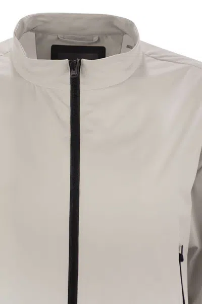 Herno Laminar Bomber Jacket With Zip In Ice