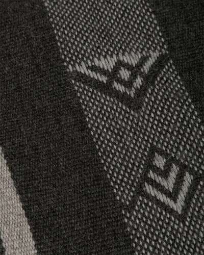 Voz Wide Diagonal Alpaca Blanket In Charcoal/grey