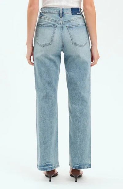 Daze High Rise Utility Crop Straight Leg Jean In Sunkissed Vintage In Blue