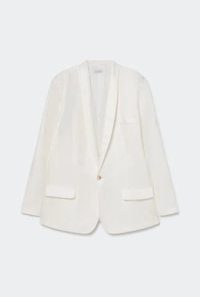 Silk Laundry Twill Miami Blazer White In White