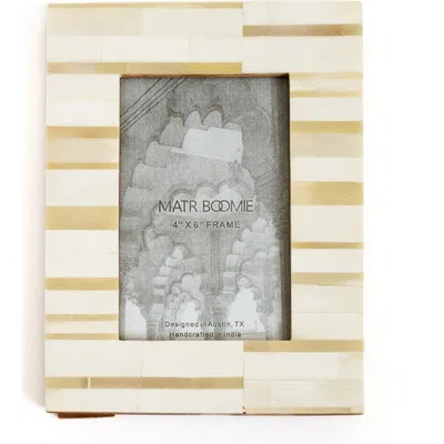Matr Boomie Dari Sandstone Stripe 4x6 Picture Frame In White/beige - Stripe