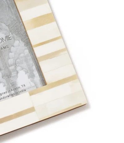 Matr Boomie Dari Sandstone Stripe 4x6 Picture Frame In White/beige - Stripe