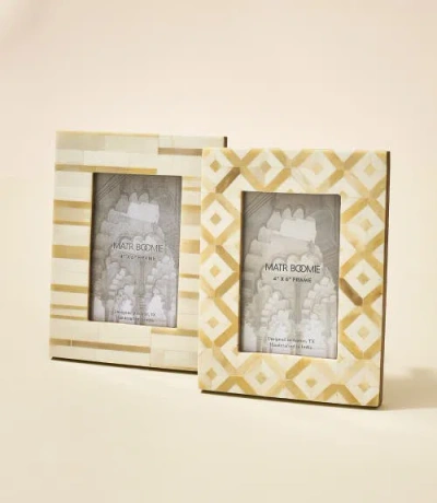 Matr Boomie Dari Sandstone Stripe 4x6 Picture Frame In White/beige - Stripe