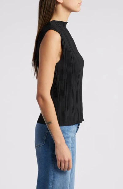 Rails Trea Sleeveless Plissé Top In Jet
