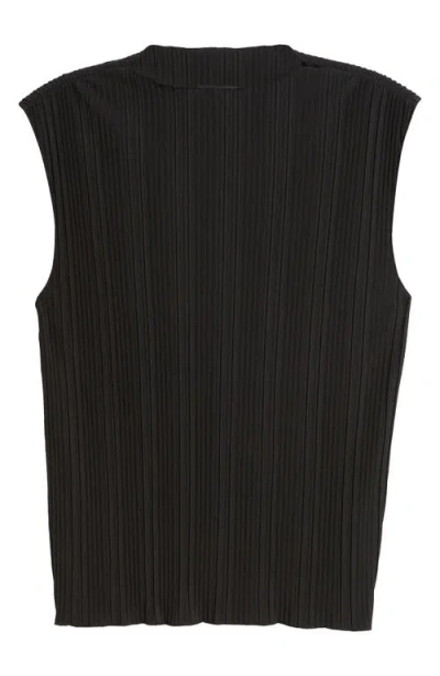 Rails Trea Sleeveless Plissé Top In Jet