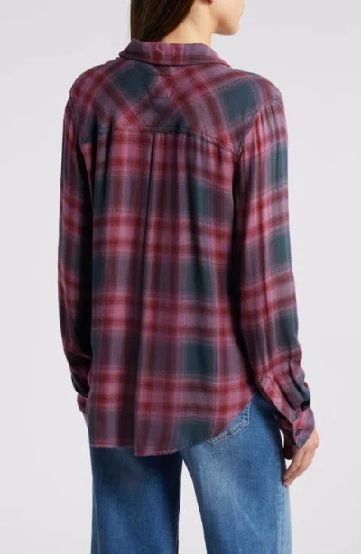 Rails Hunter Plaid Button-front Shirt In Dusty Mauve Evergreen