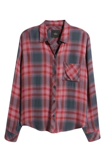Rails Hunter Plaid Button-front Shirt In Dusty Mauve Evergreen