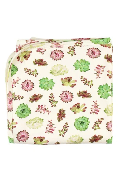 L'ovedbaby Organic Cotton Blanket In Cream Succulents