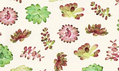 L'ovedbaby Organic Cotton Blanket In Cream Succulents