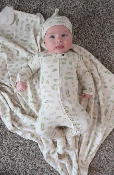 L'ovedbaby Organic Cotton Blanket In Stone Botanica