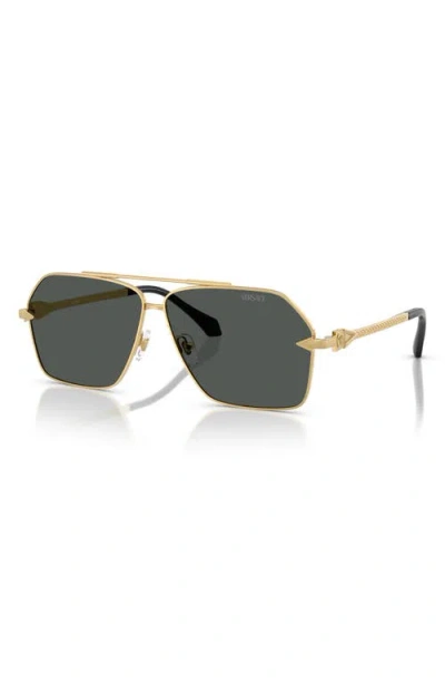 Versace Rectangular Frame Sunglasses In Black