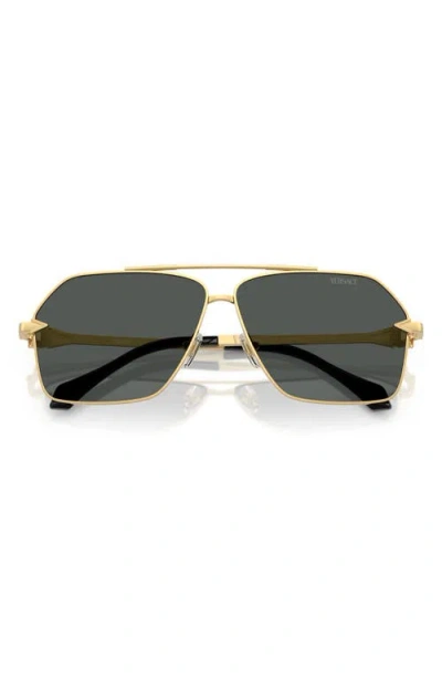 Versace Rectangular Frame Sunglasses In Black