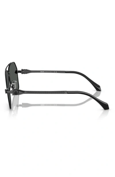 Versace 63mm Pilot Sunglasses In Matte Black