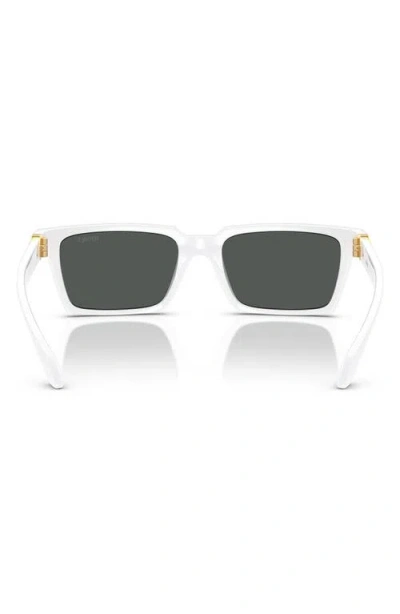 Versace 55mm Rectangular Sunglasses In White
