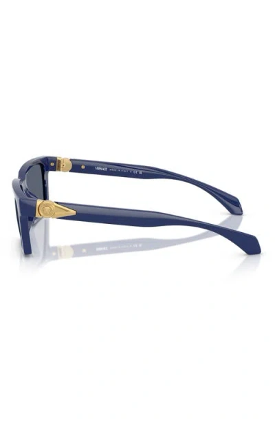 Versace 55mm Rectangular Sunglasses In Blue
