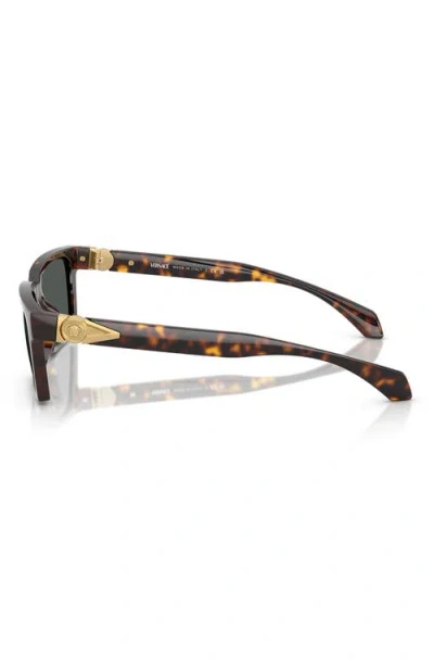 Versace 55mm Rectangular Sunglasses In Havana