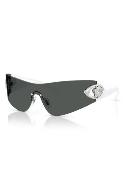 Versace Eclipse 142mm Rimless Wrap Shield Sunglasses In Green