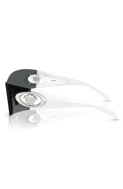 Versace Eclipse 142mm Rimless Wrap Shield Sunglasses In Green