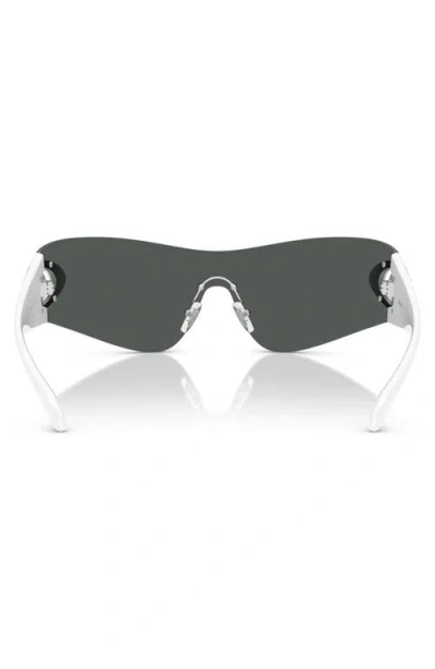Versace Eclipse 142mm Rimless Wrap Shield Sunglasses In Green