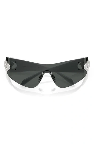 Versace Eclipse 142mm Rimless Wrap Shield Sunglasses In Green