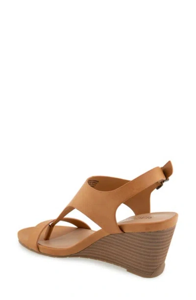 Reaction Kenneth Cole Greatly Platform Wedge Sandal In Camel