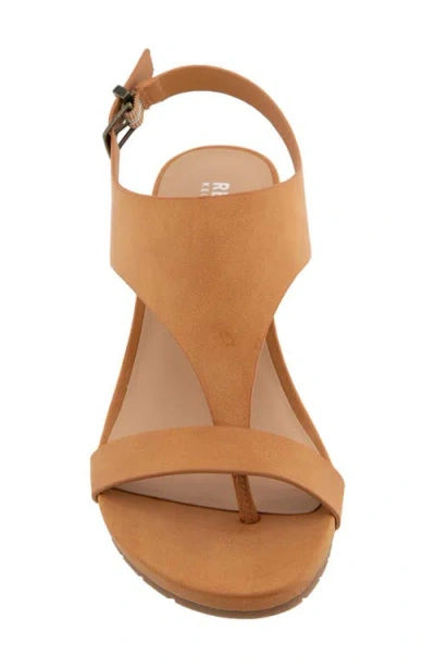 Reaction Kenneth Cole Greatly Platform Wedge Sandal In Camel