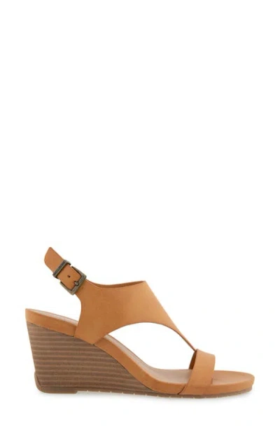 Reaction Kenneth Cole Greatly Platform Wedge Sandal In Camel