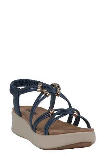 Gc Shoes Women's Fran Strappy Wedge Sandals In Navy