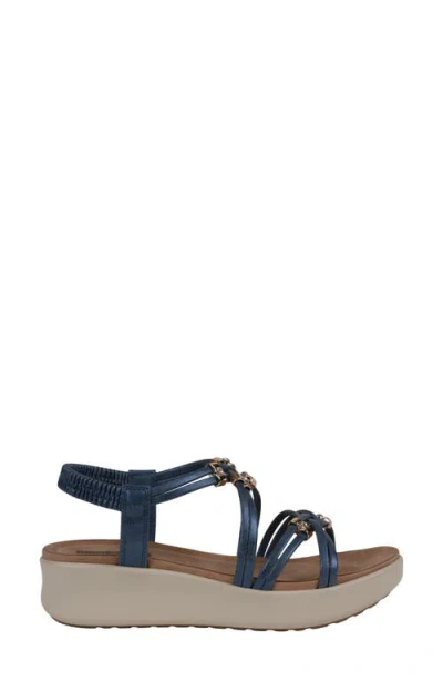 Gc Shoes Women's Fran Strappy Wedge Sandals In Navy
