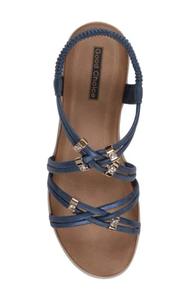 Gc Shoes Women's Fran Strappy Wedge Sandals In Navy