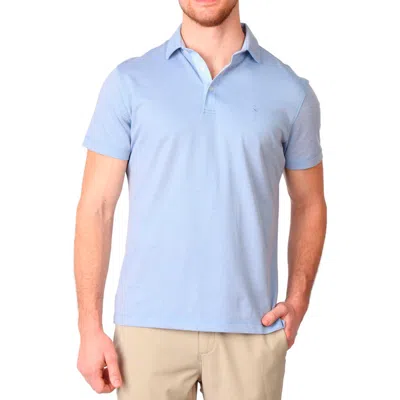 Tailorbyrd Twisted Yarn Dobby Twill Polo In Blue Byrd