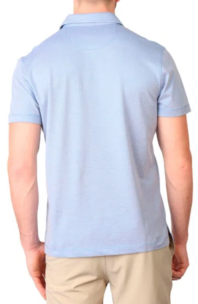 Tailorbyrd Twisted Yarn Dobby Twill Polo In Blue Byrd